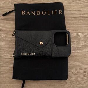 Bandolier Black Phone Case with Gold Details- iPhone 14 Pro